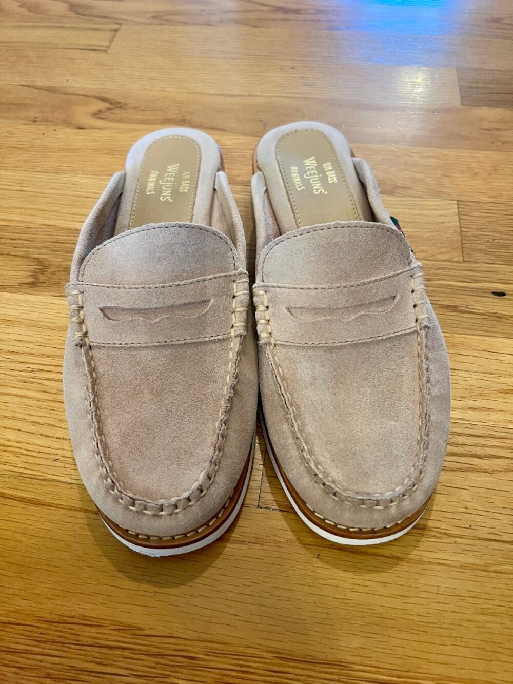 EUC Women's Bass Weejuns Wynne Suede Eva Slide Mules Shoes Tan Beige Size 9 M - Picture 4 of 8
